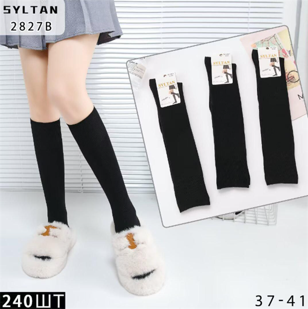 Женские гольфы однотонные черные  SYLTAN мешками оптом АРТ 2827B 2827B - фото 24155