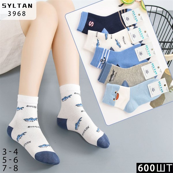 Детские носки акула ассорти Syltan опт мешками Арт 3968 21315 - фото 25939