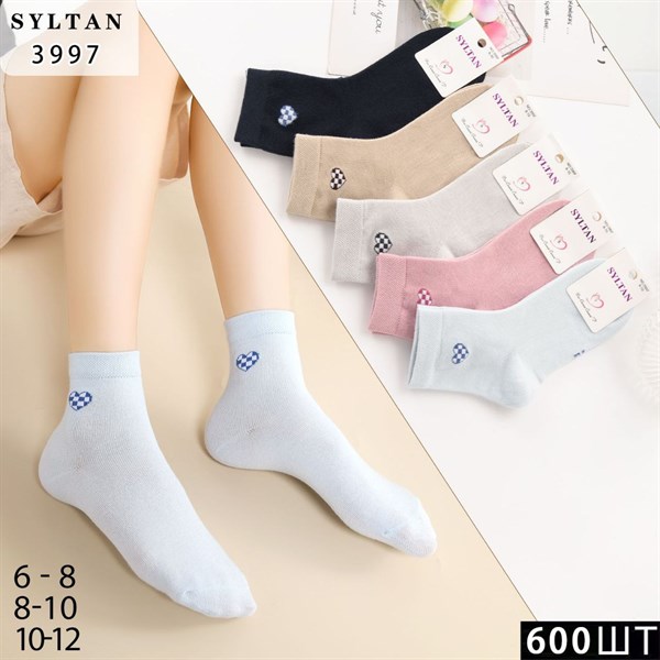 Детские носки короткие сердечки  ассорти Syltan опт мешками Арт 3997 21326 - фото 25962