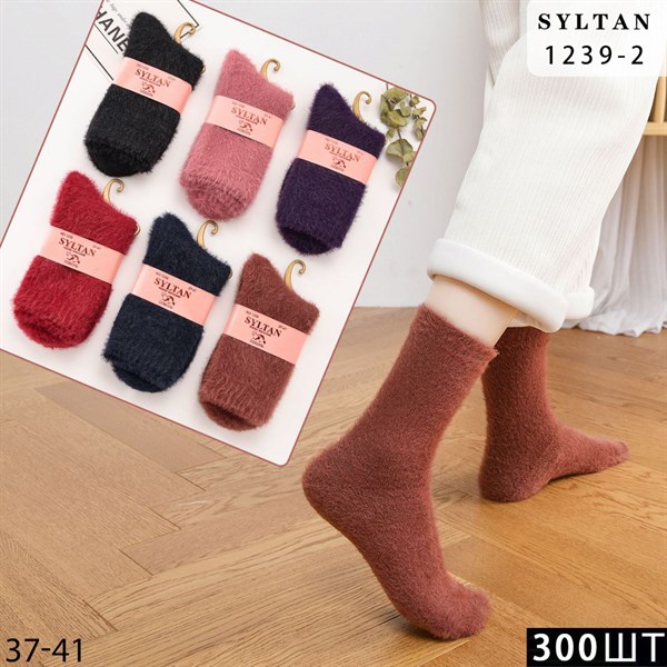 Женские носки зимние шерсть соболь однотонные Syltan оптом мешками арт 1239-2 1239-2 - фото 26016