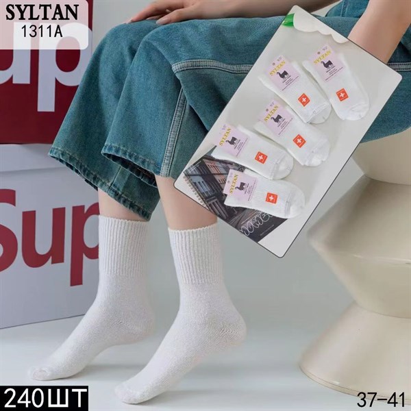 Женские носки шерсть ламы белые медицинские зимние Syltan оптом мешками арт 1311А 1311А - фото 26156