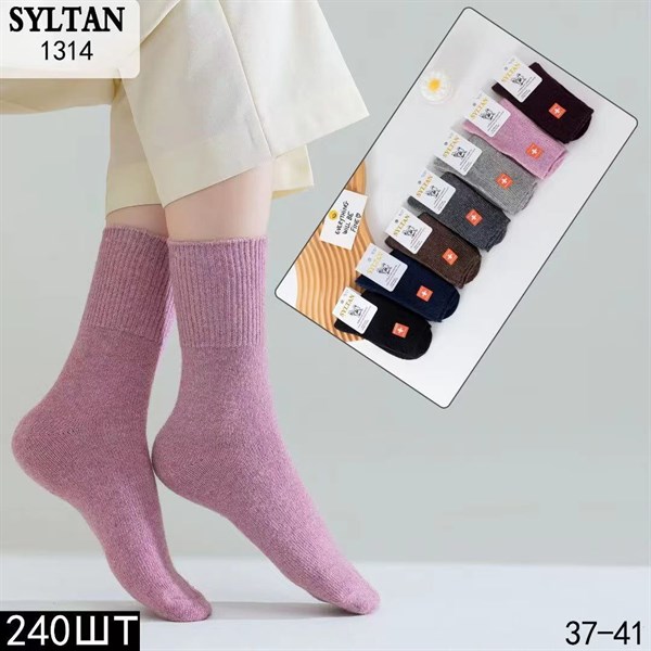 Женские носки зимние шерстяные однотонные Syltan оптом мешками арт 1314 1314 - фото 26162