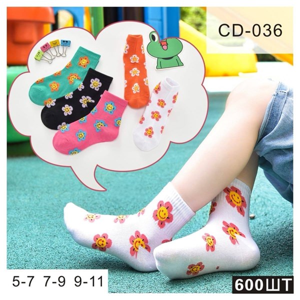 Детские носки с цветочком ассорти DMDBS оптом мешками Арт CD-036 22290 - фото 27913