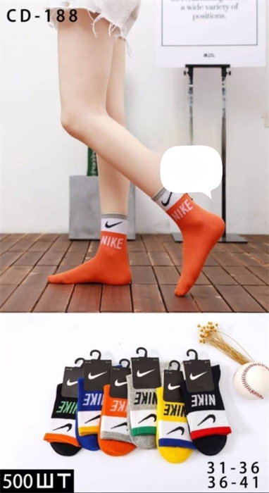 Подростковые носки логотип и надпись "Nike"  ассорти DMDBS оптом мешками Арт CD-188 22477 - фото 28287