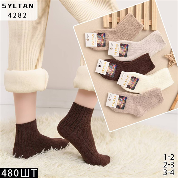 Детские носки термо зимние вязка ассорти Syltan оптом мешками Арт 4282 23052
