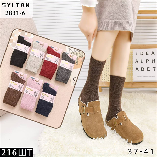 Женские носки зимние собачья шерсть гладкие медицинские ассорти Syltan оптом мешками арт 2831-6 23083 Женские носки зимние собачья шерсть гладкие медицинские ассорти Syltan оптом мешками арт 2831-6 23083