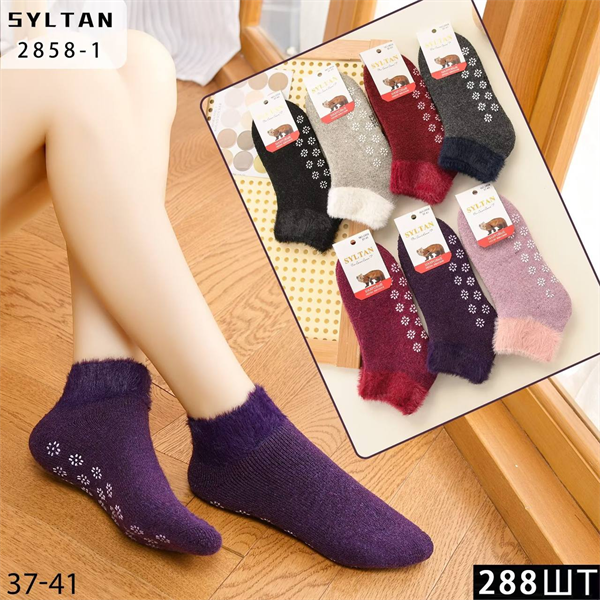 Женские носки махра с рисунком термо гладкие зимние короткие ассорти SYLTAN оптом мешками Арт 2858-1 23085 Женские носки махра с рисунком термо гладкие зимние короткие ассорти SYLTAN оптом мешками Арт 2858-1 23085