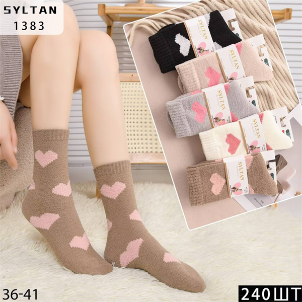 Женские носки зимние шерсть ламы термо гладкие с рисунком ассорти Syltan оптом мешками Арт 1383 23124