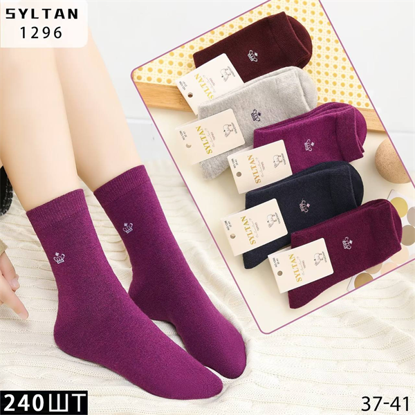 Женские носки термо кашемир зимние с короной Syltan оптом мешками арт 1296 1296