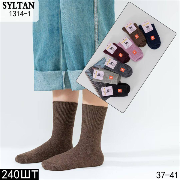 Женские носки зимние гладкие термо  ассорти Syltan оптом мешками Арт 1314-1 23190