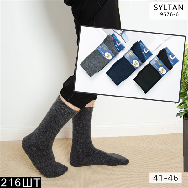 Носки мужские собачья шерсть однотонные ассорти оптом мешками Syltan Арт 9676-6 21179