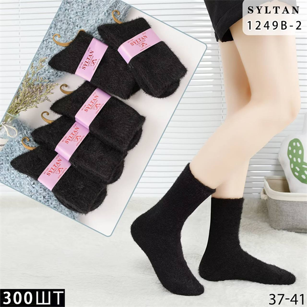 Женские носки зимние соболь однотонные черные Syltan оптом мешками арт 1249В-2 23241 Женские носки зимние соболь однотонные черные Syltan оптом мешками арт 1249В-2 23241