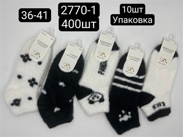 Женские носки короткие норка зимние термо оптом мешками МИНИbs 2770-1 18824