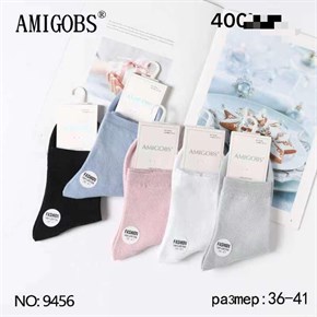 Носки женские асорти высокие Amigobs Амигос гладкие оптом мешками арт. 9456 19209