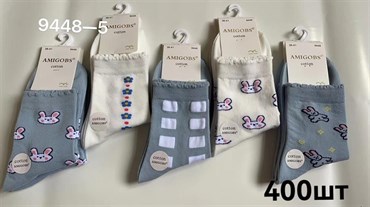 Женские носки с рисунками высокие Amigobs Амиго оптом мешками арт. 9448-5 19232