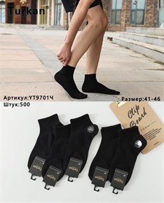 Мужские носки короткие черные Туркан оптом мешками АртҮT9701Ч 19283