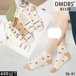 Женские носки короткие с мишками ассорти DMDBS оптом мешками Арт B2326 19628