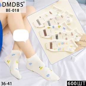 Женские носки короткие цветочки ассорти DMDBS оптом мешками Арт BE-018 19711