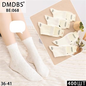 Женские носки с узорами белые DMDBS оптом мешками Арт BE:068 19779