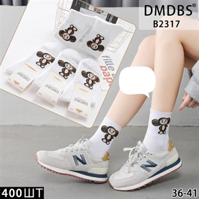 Женские носки чебурашка белые DMDBS оптом мешками Арт B2317 19841