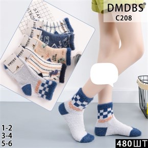 Детские носки норка пух с рисунками ассорти DMDBS оптом мешками Арт C208 19997