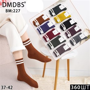 Женские носки шерсть с полосками ассорти DMDBS оптом мешками Арт BM:227 20068