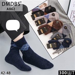 Мужские носки норка пух с узорами ассорти DMDBS оптом мешками Арт А862 20069