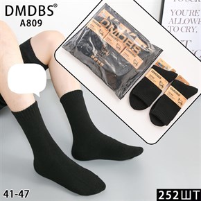 Мужские носки шерсть махра классика черные DMDBS оптом мешками Арт A809 20098