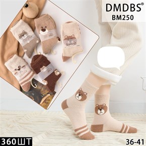Женские носки пух кашемир медведь ассорти DMDBS оптом мешками Арт BM250 20121