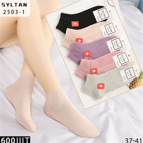 Женские носки короткие цветные однотонные SYLTAN мешками оптом АРТ 2503-1 2503-1