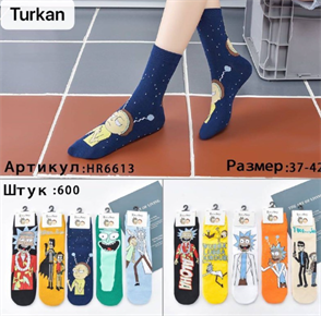 Женские носки Рик и Морти TURKAN мешками оптом АРТ HR6613 HR6613