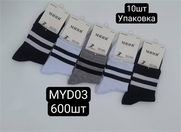 Мужские носки ассорти с полоской средней длины Минибс мешками оптом АРТ MYDO03 MYDO03