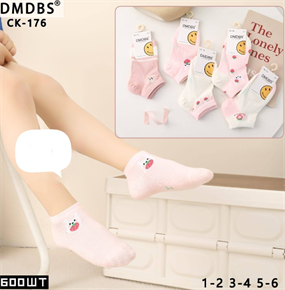 Детские носки розовые с милыми рисунками DMDBS мешками оптом АРТ CK-176 CK-176