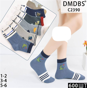 Детские носки ассорти с динозаврами DMDBS мешками оптом АРТ С2390 С2390
