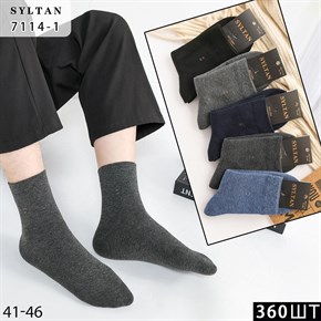 Носки мужские рисунок ромб ассорти однотонные оптом мешками Syltan 7114-1 21147