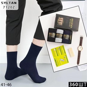 Мужски носки кашемир однотонные ассорти Syltan оптом коробки Арт 7120Z 21149