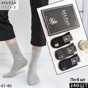 Мужские носки кашемир термо рисунок стрелки ассорти Syltan оптом коробки Арт 7123-2 21152