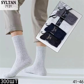 Мужские носки шерсть норки однотонные ассорти оптом мешками Syltan Арт 7131 21158