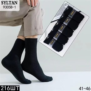 Мужские носки термо черные однотонные Syltan оптом мешками Арт 9305B-1 21170