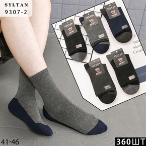 Мужские носки махровые хлопок двухцветные ассорти Syltan оптом мешками Арт 9307-2 21171