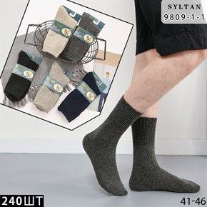 Носки мужские собачья шерсть термо однотонные ассорти Syltan оптом мешками Арт 9809-1-1 21188