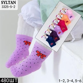 Детские носки рисунок бантик и сердечки опт мешками Syltan Арт 3325-5-2 21199