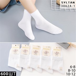 Детские носки белые Syltan опт мешками Арт 3062A-1 21222