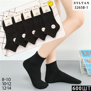 Детские носки черные короткие опт мешками Syltan 3265B-1 21239
