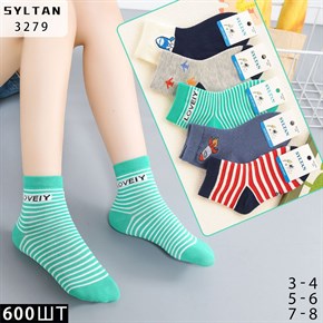 Детские носки короткие ассорти опт мешками Syltan 3279 21241