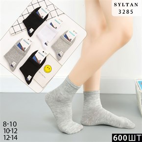 Детские носки хлопковые однотонные ассорти опт мешками Syltan 3285 21245
