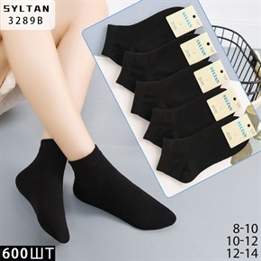Детские носки короткие черные однотонные опт мешками Syltan 3289B 21248