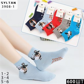 Детские носки кунг-фу панда ассорти Syltan опт мешками Арт 3908-1 21310