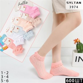 Детские носки короткие однотонные ассорти Syltan опт мешками Арт 3974 21318