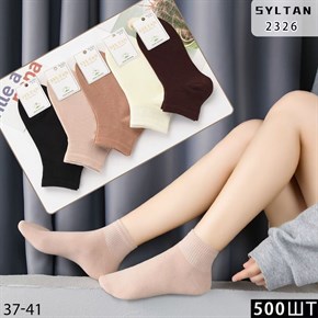 Подростковые носки однотонные короткие ассорти Syltan опт мешками Арт 2326 21331